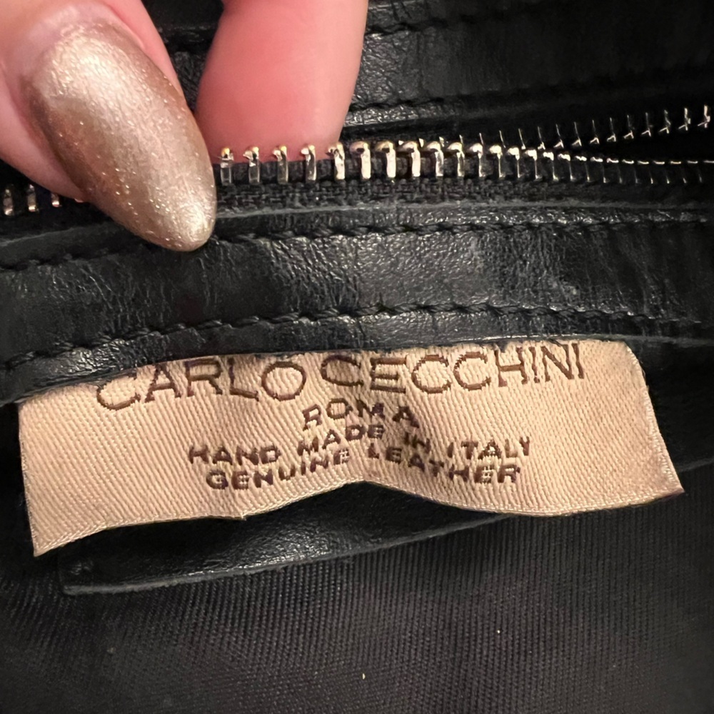 Carlo Cecchini Roma Black Italian Leather slouchy hobo bag - Picture 9 of 12